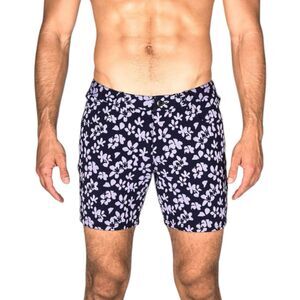 Steele Purple Floral Print 6” Inseam Stretch Gay Circuit Slim Fit Shorts Size 29